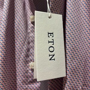 NWT Pink Eton Shirt w Fish Pattern